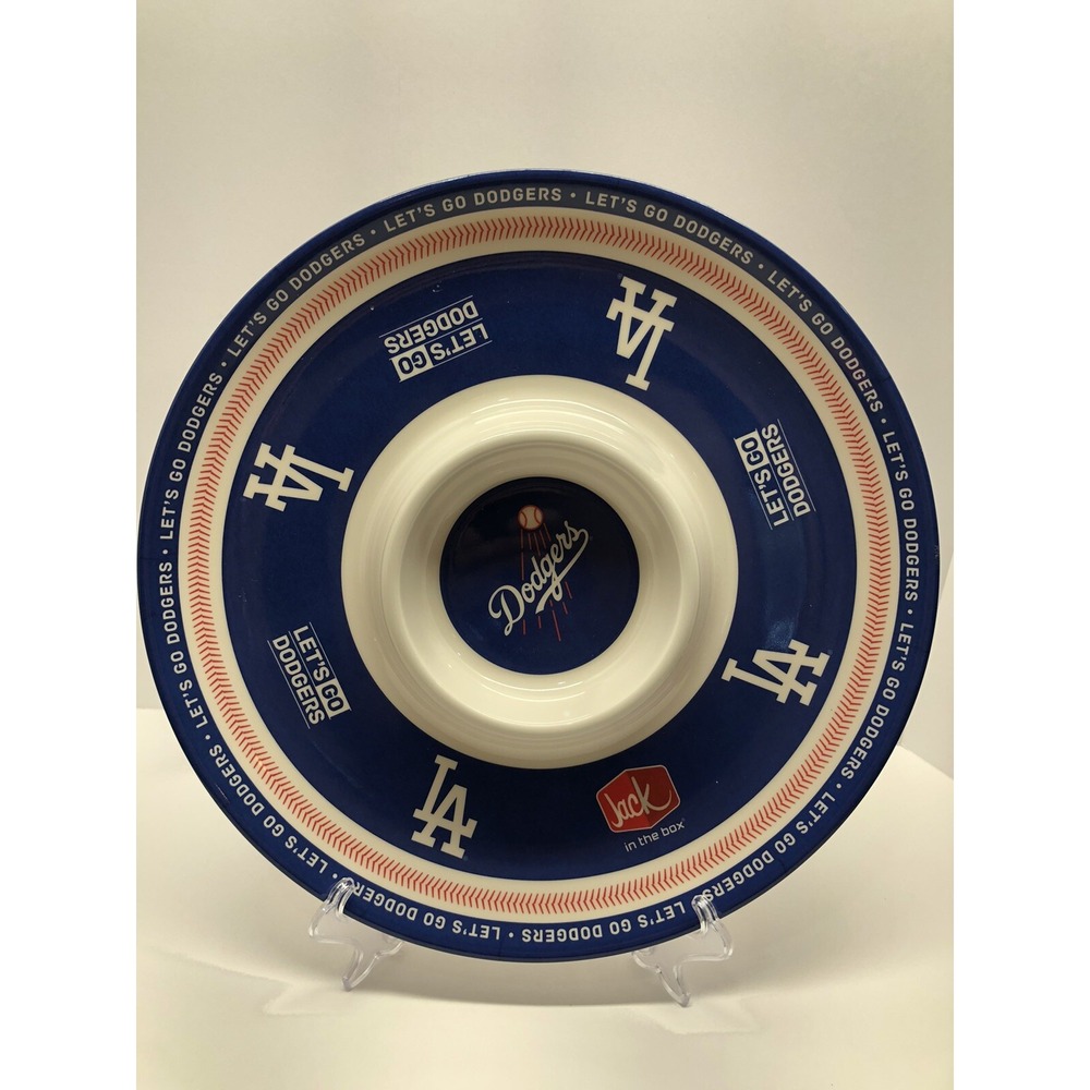 Los Angeles L.A. Dodgers Jack In The Box Chip And Dip Tray Platter‎ 14"